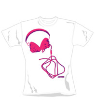 Headphone Skinny Ladies T-shirt