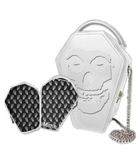 White Embossed Coffin Case Purse