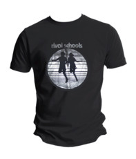 Boy & Girl T-Shirt (Black) Metalic Silver Print