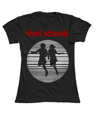 Stripes Ladies Black T-Shirt