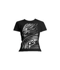 Ladies Black Head Foil Print T-Shirt