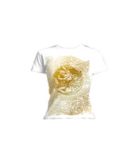Ladies White Geraldine Foil Print T-Shirt