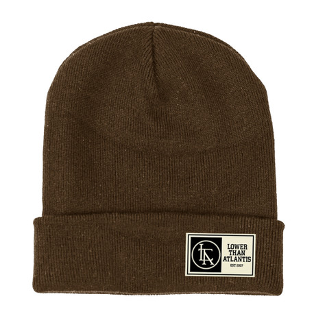 Labelled Beanie Hat Brown