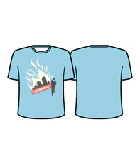 Men's Burning City T-Shirt (Blue)