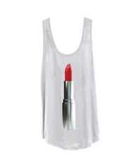 Ladies Lipstick White Vest