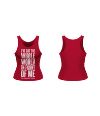 Ladies Red World Tank Vest