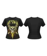 Ladies Black Skull Wings T-shirt