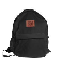 Black Leather Patch Backpack