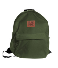 Olive Leather Patch Backpack	