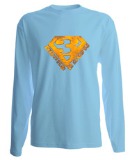 Superman Spray Ladies Long Sleeve T-Shirt